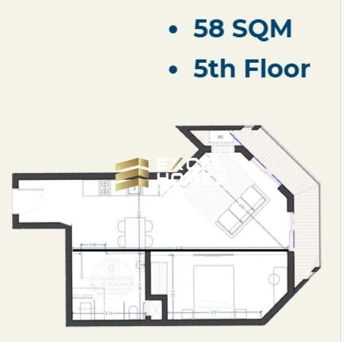 1 bedroom Apartment in Msida, Malta – 66537