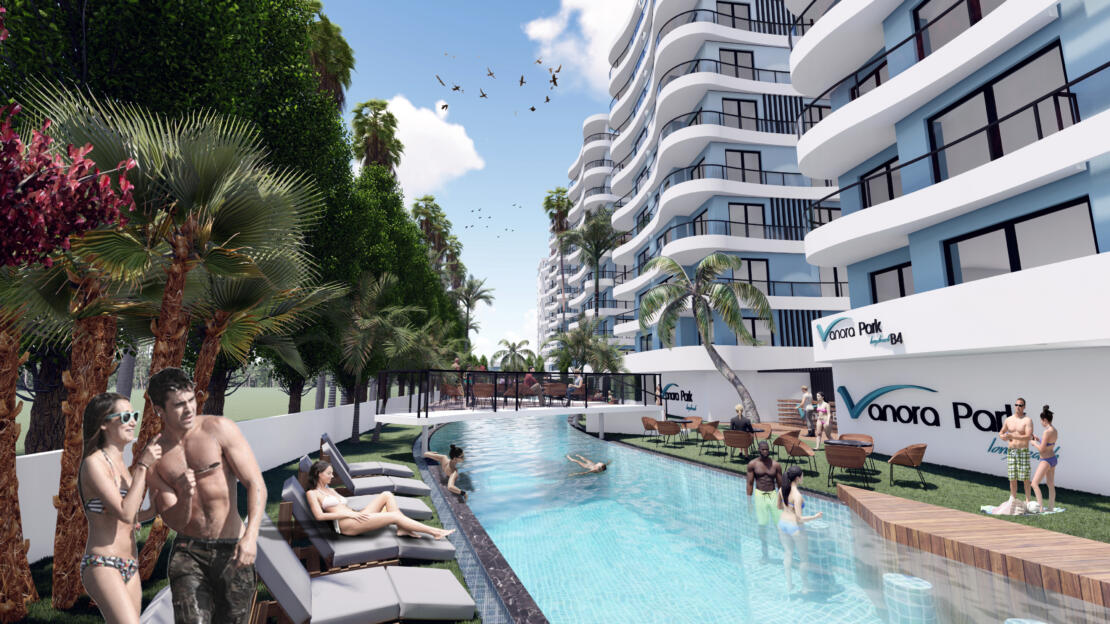 Vanora Park – Sea & Mountain Views- 3 Bedroom Apartments , Northern Cyprus, Iskele, Long Beach