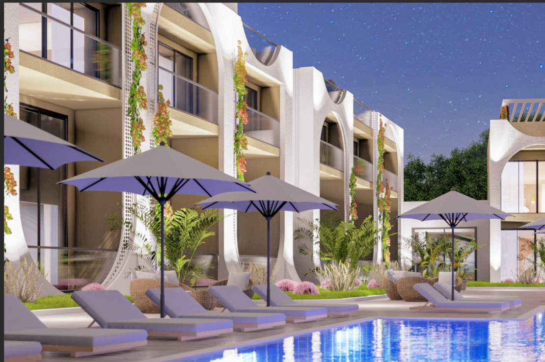 Aqua Garden – Rental Guarantee 7% – Studio Terrace Apartments , Esentepe, Northern Cyprus