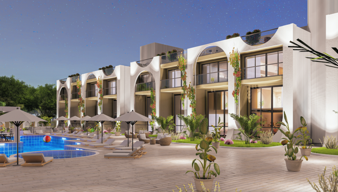 Aqua Garden – Rental Guarantee 7% – Studio Terrace Apartments , Esentepe, Northern Cyprus