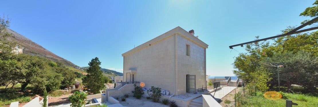 A 270 m2 seaside villa in Budva, nearing completion, is for sale.