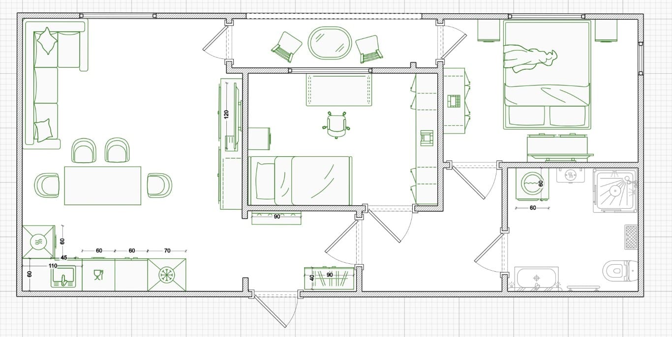 Modern 2-Bedroom Residence in TwinHouse — Bar City Center,  – MREOG-2