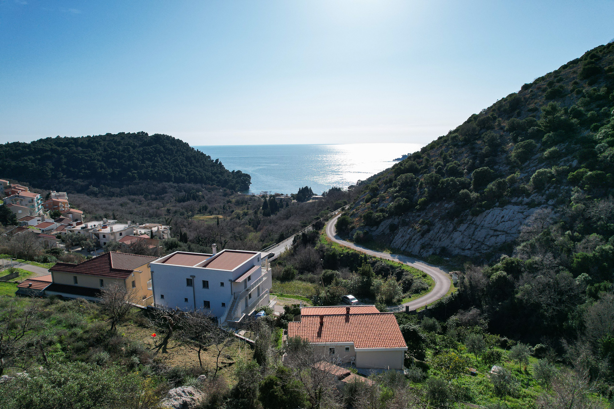 Investment Plot with Approved Project and Foundation in Petrovac with Sea View