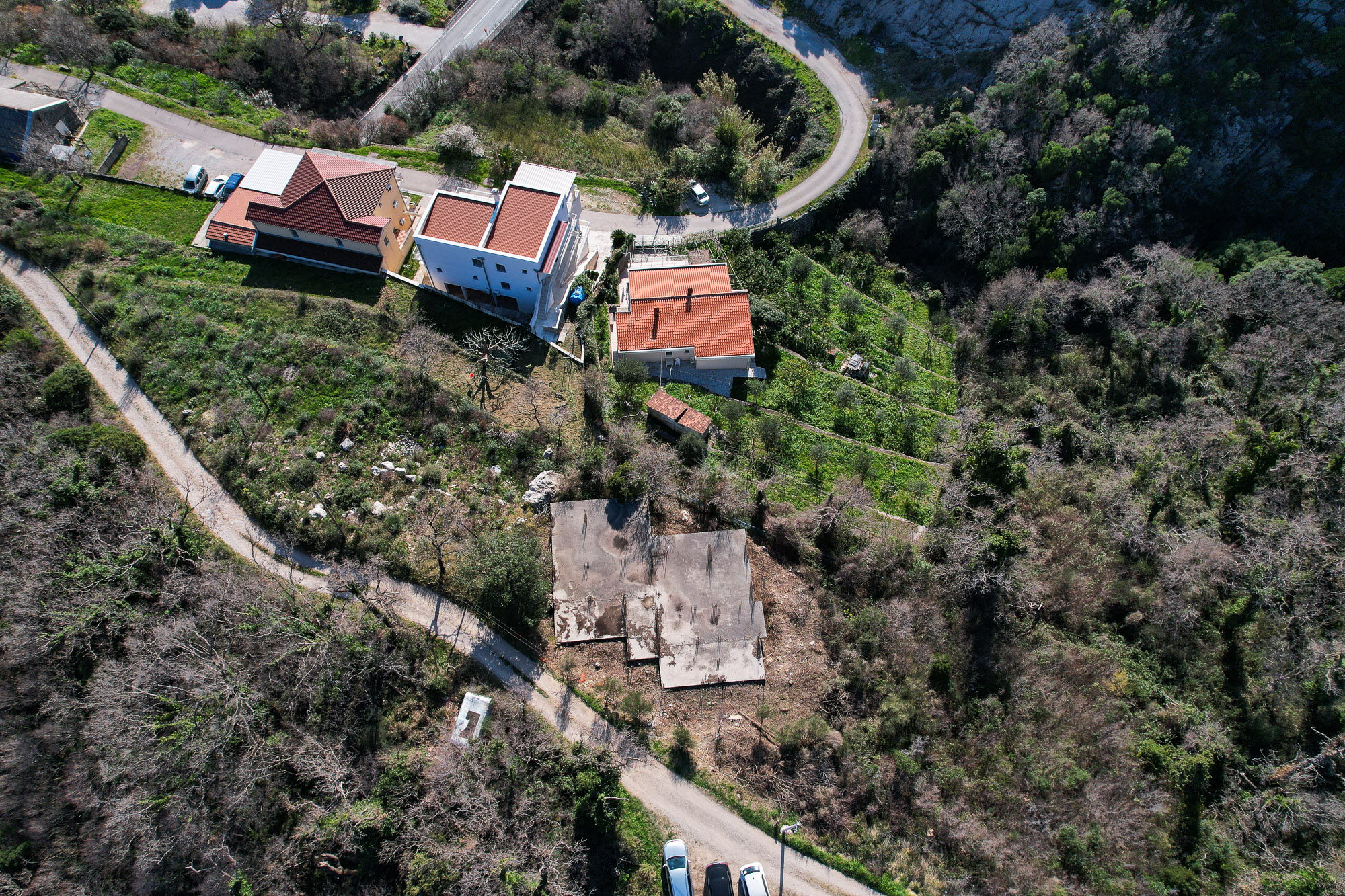 Investment Plot with Approved Project and Foundation in Petrovac with Sea View