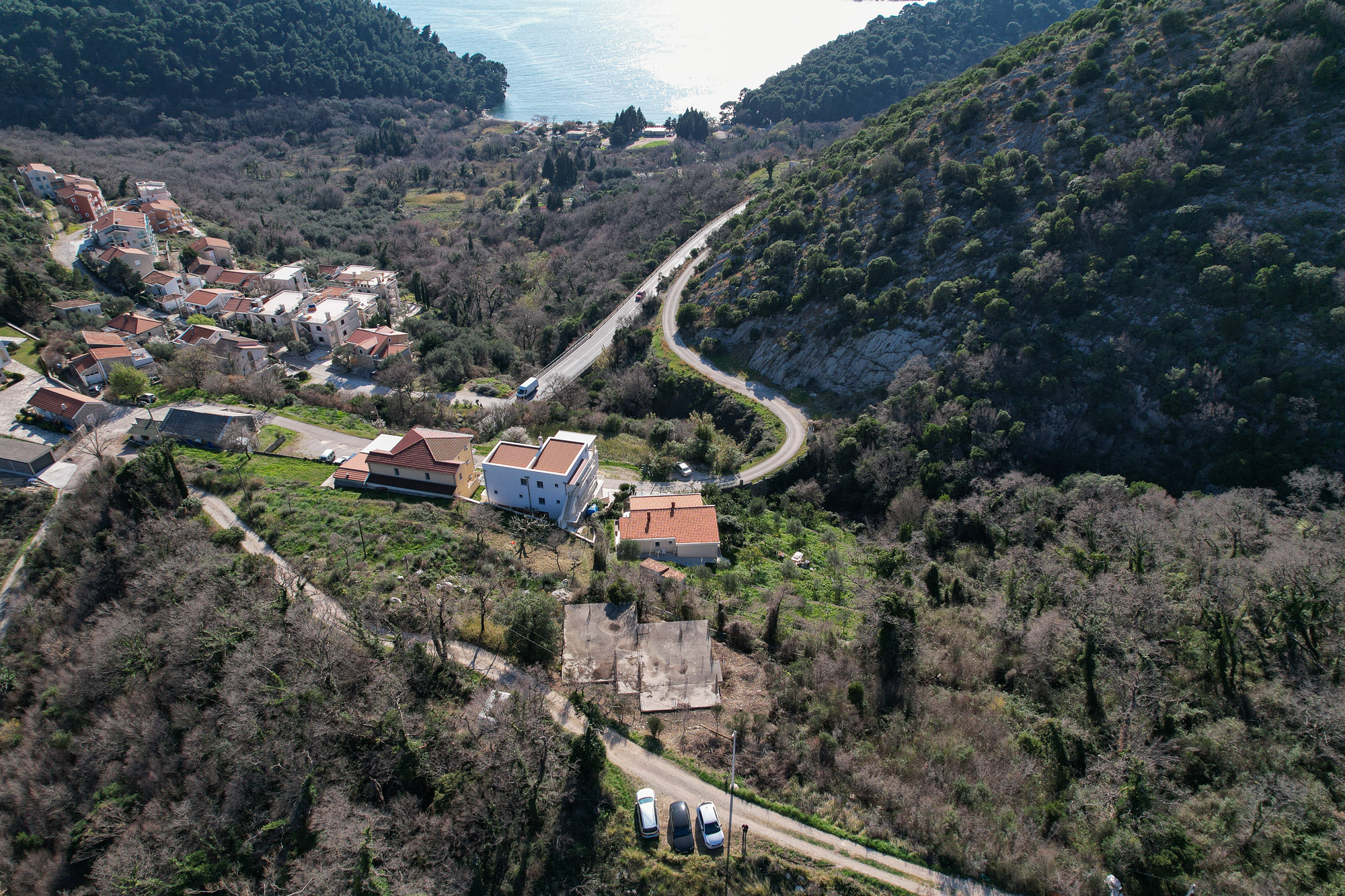 Investment Plot with Approved Project and Foundation in Petrovac with Sea View