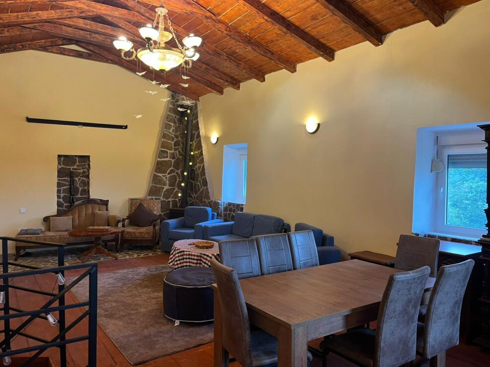 A restored 17th-century stone manor house, 208 m², on a 9,400 m² plot near Budva, is for sale.