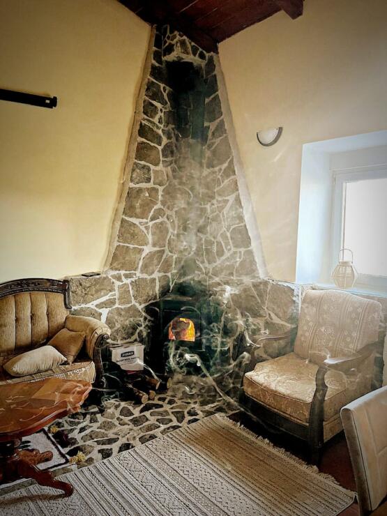 A restored 17th-century stone manor house, 208 m², on a 9,400 m² plot near Budva, is for sale.