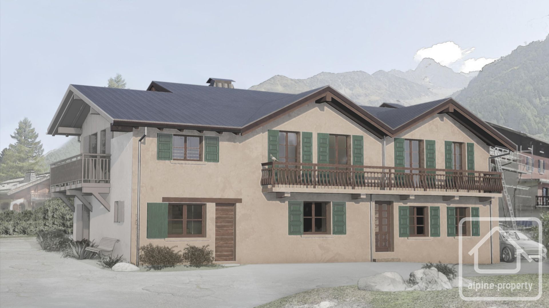One Bedroom Shell Duplex Apartment In Newly Renovated Farm With Mont Blanc Views, Walking Distance To Bars, Restaurants And Ski Hire In The Beautiful Alpine Villlage Of Argentière, A Short Car Or Train Ride From Chamonix Town Centre. – CHARDONNET2