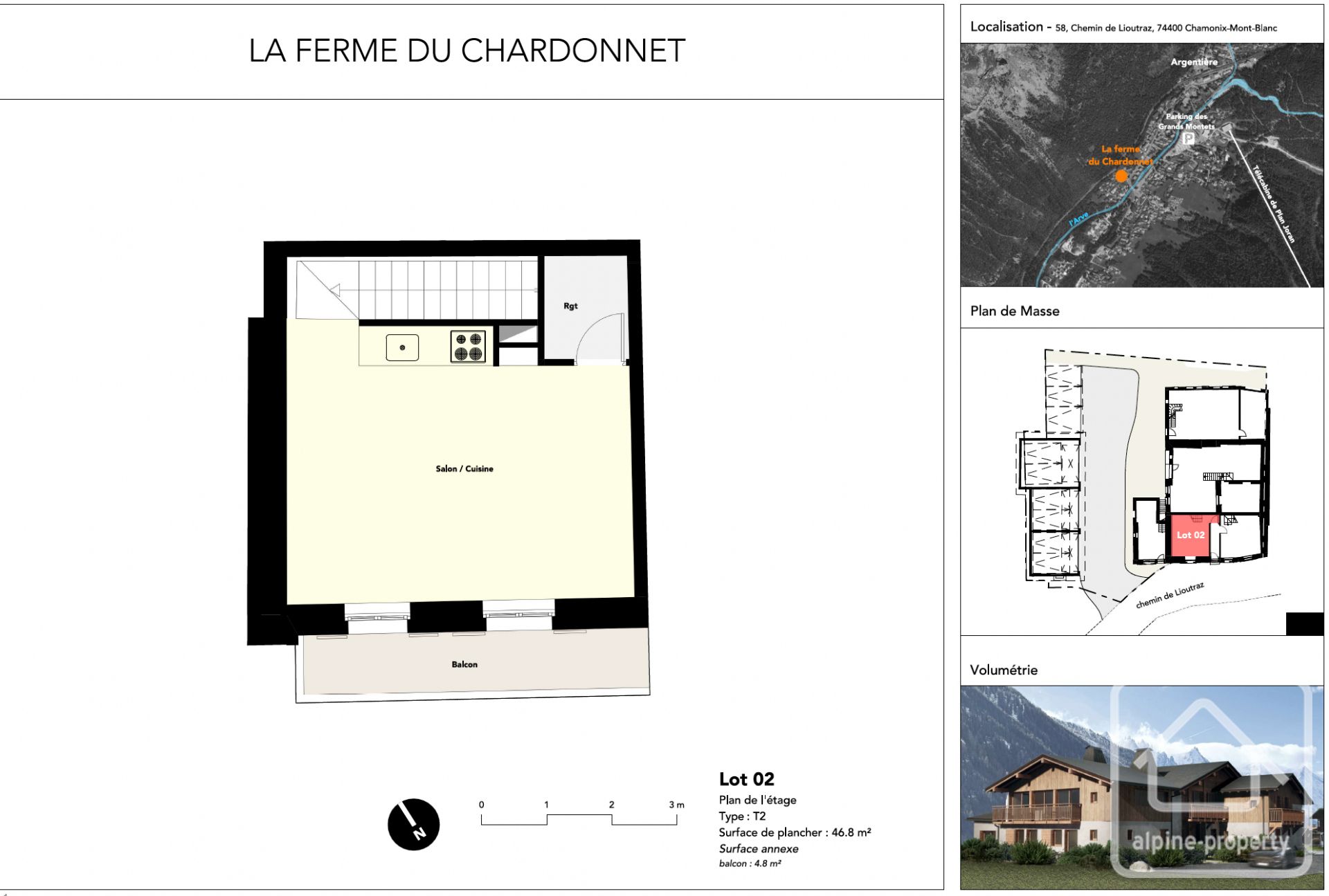One Bedroom Shell Duplex Apartment In Newly Renovated Farm With Mont Blanc Views, Walking Distance To Bars, Restaurants And Ski Hire In The Beautiful Alpine Villlage Of Argentière, A Short Car Or Train Ride From Chamonix Town Centre. – CHARDONNET2