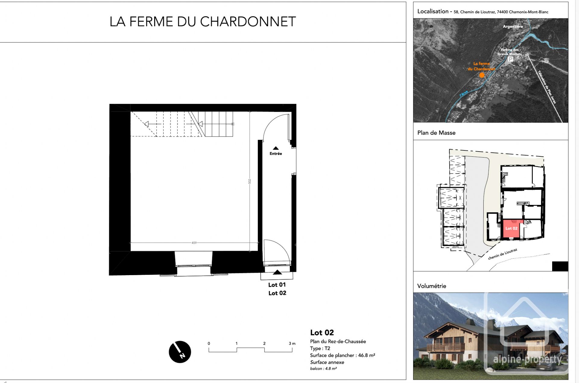 One Bedroom Shell Duplex Apartment In Newly Renovated Farm With Mont Blanc Views, Walking Distance To Bars, Restaurants And Ski Hire In The Beautiful Alpine Villlage Of Argentière, A Short Car Or Train Ride From Chamonix Town Centre. – CHARDONNET2