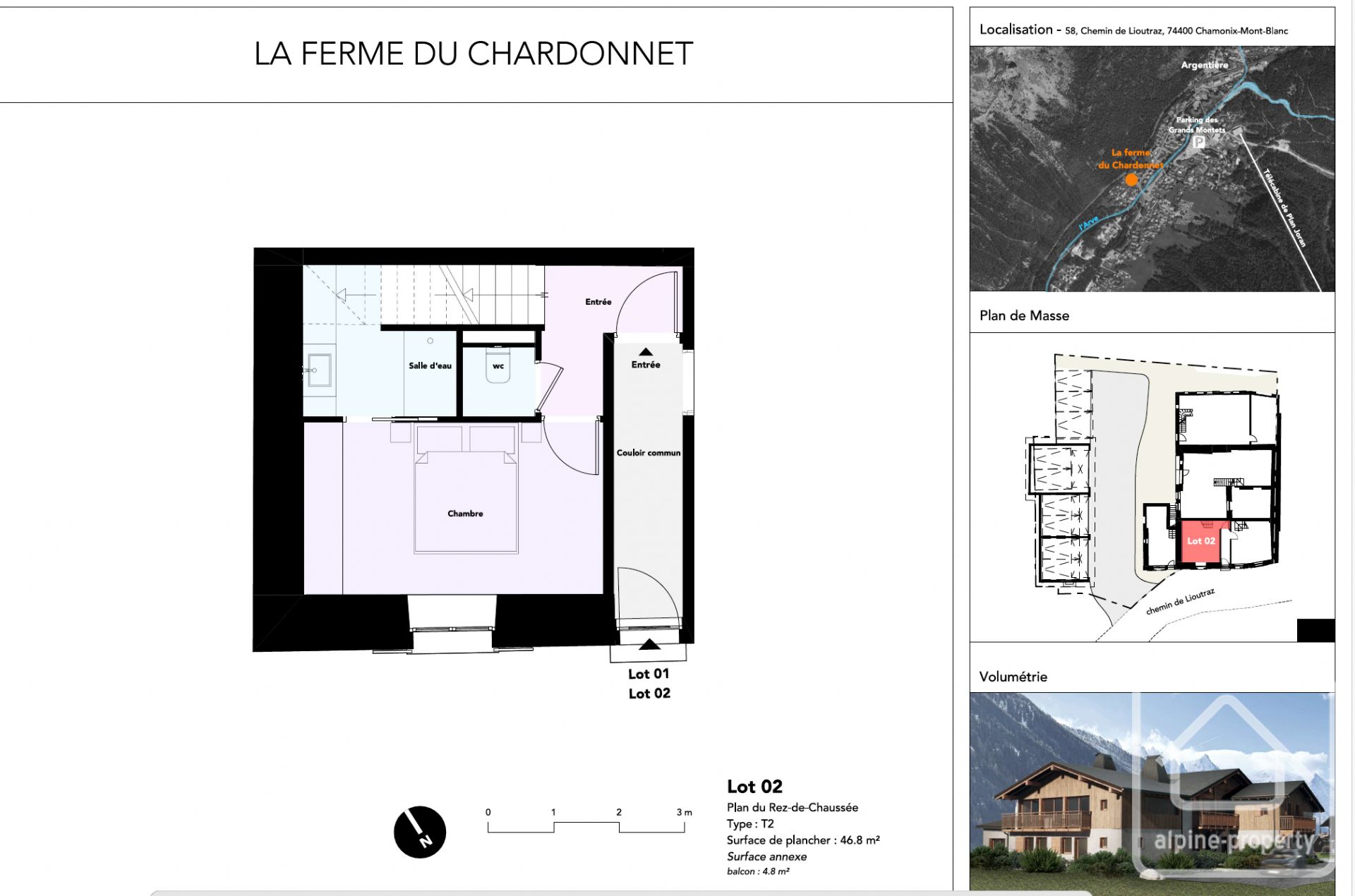 One Bedroom Shell Duplex Apartment In Newly Renovated Farm With Mont Blanc Views, Walking Distance To Bars, Restaurants And Ski Hire In The Beautiful Alpine Villlage Of Argentière, A Short Car Or Train Ride From Chamonix Town Centre. – CHARDONNET2