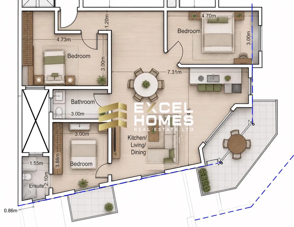 3 bedroom Apartment in Birkirkara, Malta – 68116
