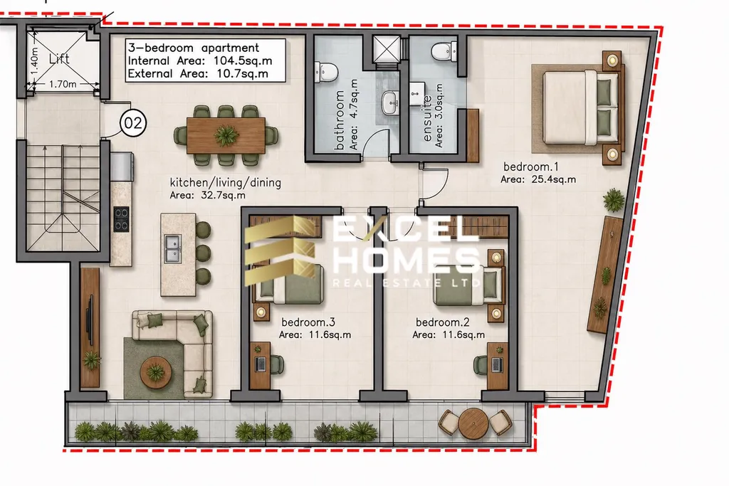 3 bedroom Apartment in Mqabba, Malta – 66207