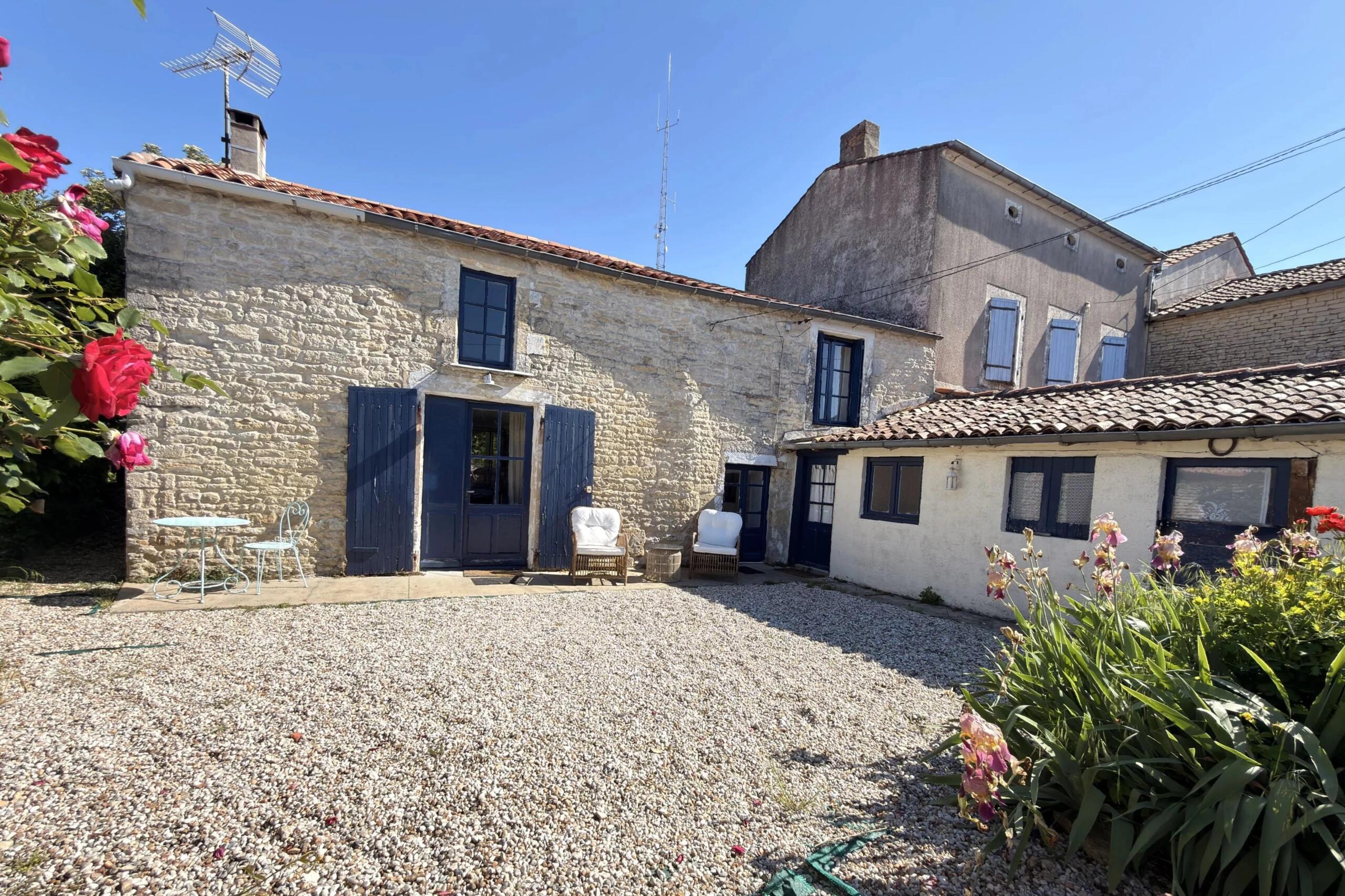Charming Stone Village Property with Garden and above ground Pool, Poitou-Charentes – France – BVI85686