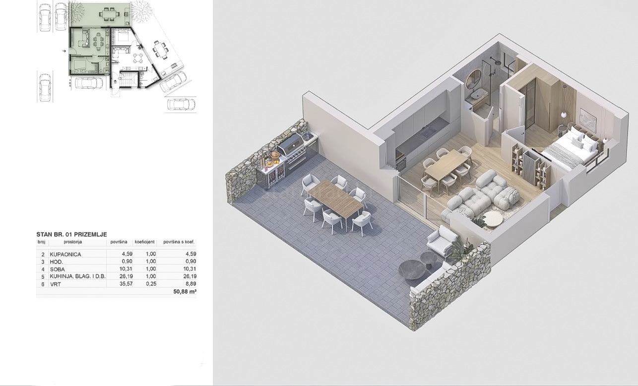 1 bedroom apartment in Omišalj, Croatia – 103667