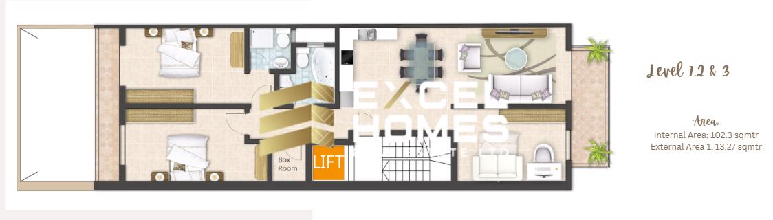 3 bedroom Apartment in Mosta, Malta – 68772