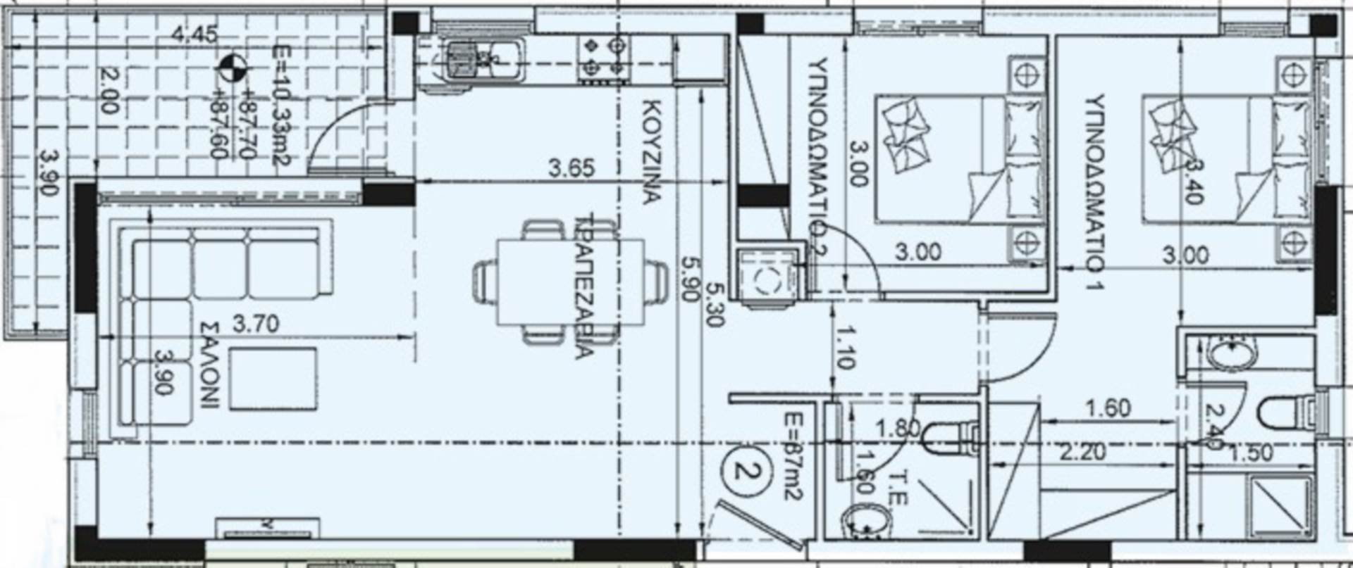 1 bedroom Apartment in Paralimni, Famagusta, Cyprus – PcP108dp