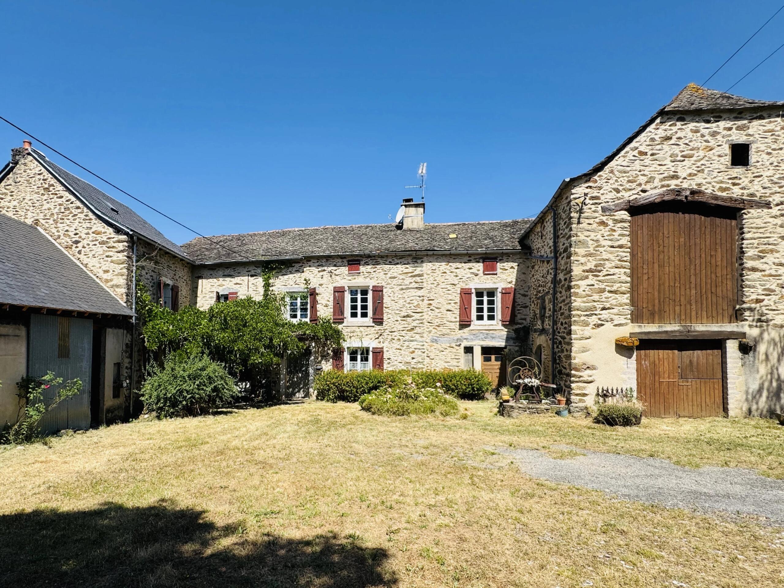 A charming, old stone farmhouse with 5 bedrooms, stone barn, outbuildings, views and land by the river, Occitanie – France – BVI82111