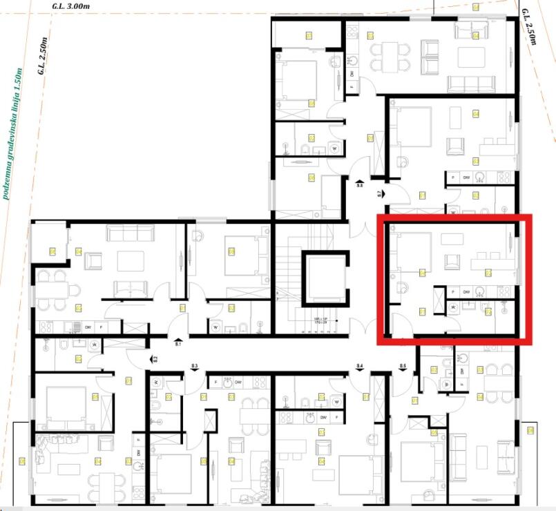 Studio 28 m² in a new building in Podkošljun, Budva