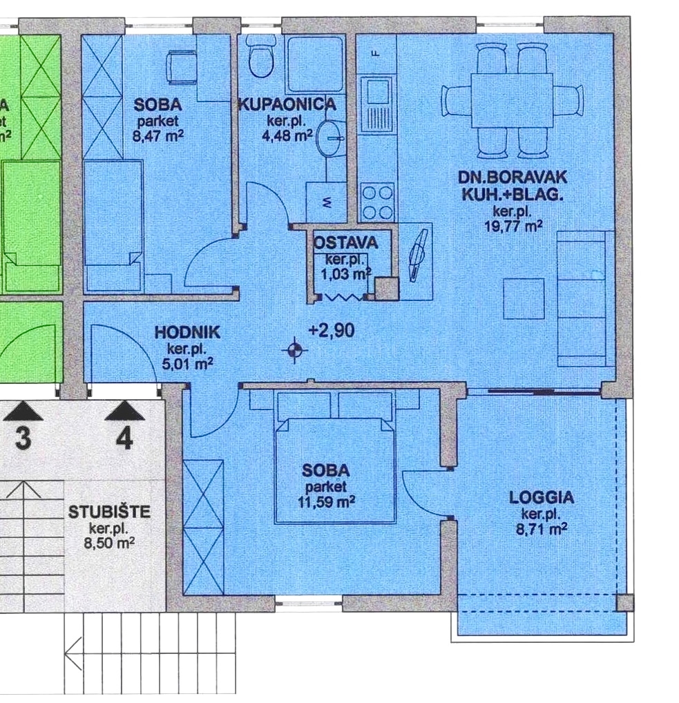 2 bedroom apartment in Dobrinj, Croatia – 103739